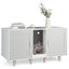 2-Door Cat Litter Box Enclosure with Scratching Board - Gray