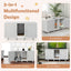 2-Door Cat Litter Box Enclosure with Scratching Board - Gray