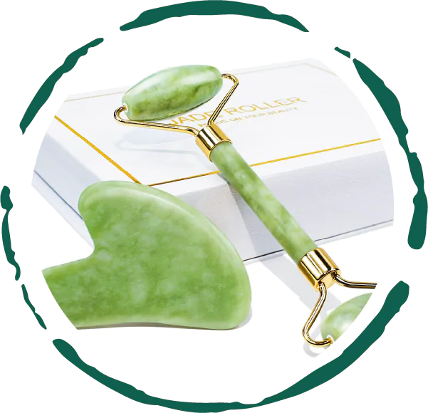 Caja de Regalo de Rodillo de Jade y Gua Sha