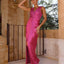 Knotted Evening Long Dress for Women - V-neck Sleeveless Bodycon