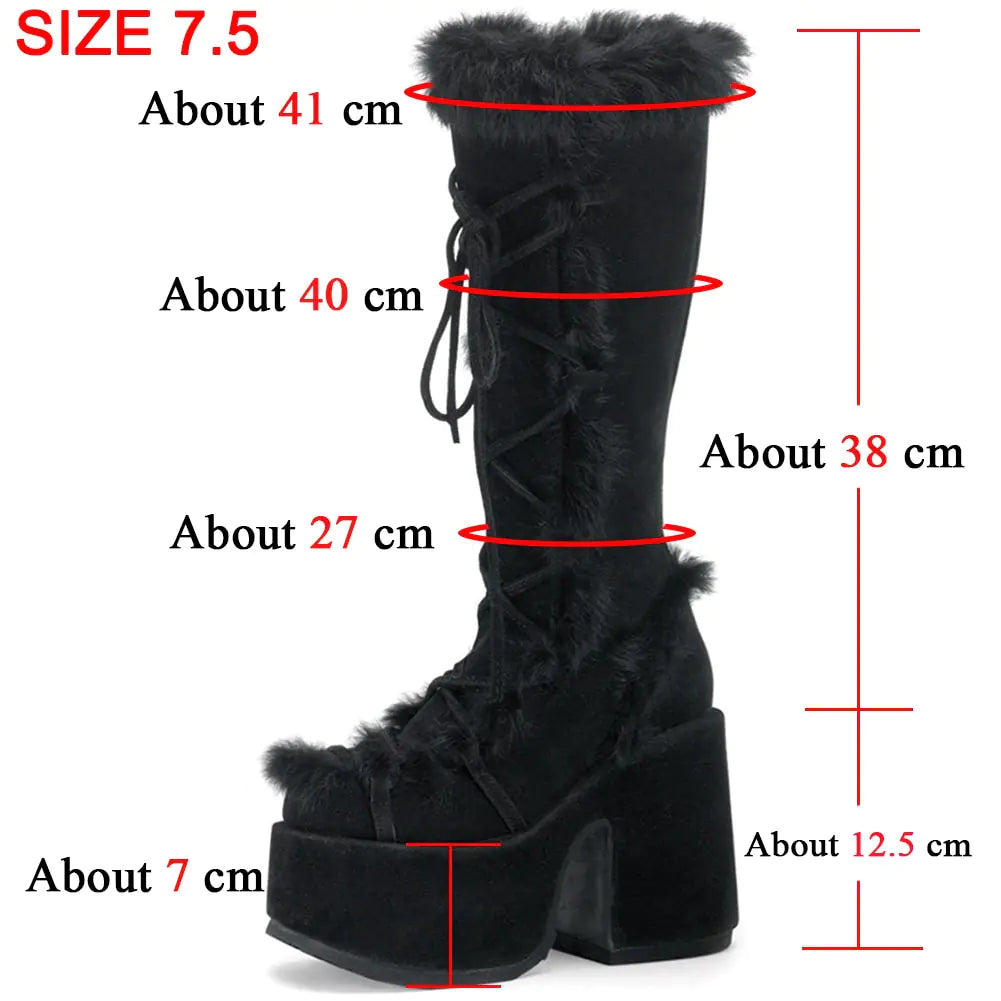 Bottes d'hiver à talons épais
