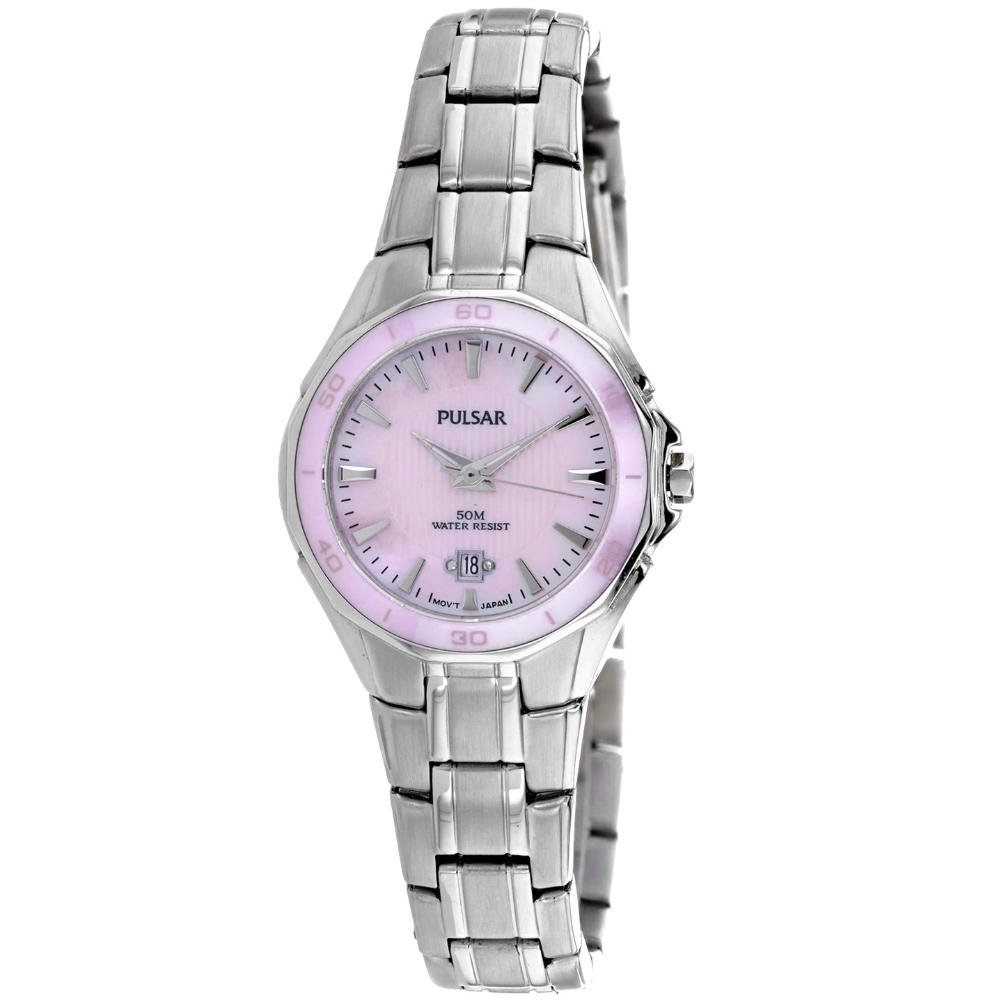 Montre classique pour femme Pulsar avec cadran rose