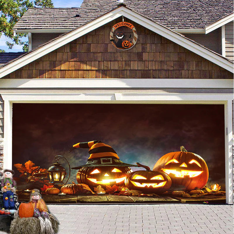 Banner de puerta de garaje Halloween Bosque Nebuloso