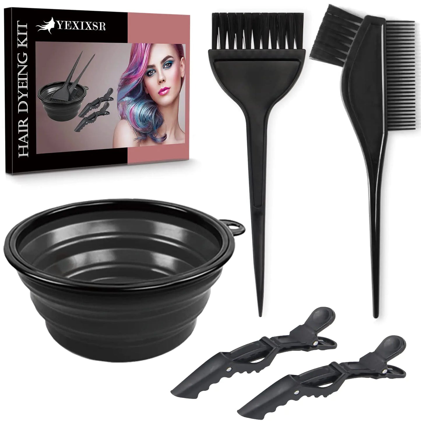Yexixsr 5Pcs Kit Profesional para Teñir el Cabello