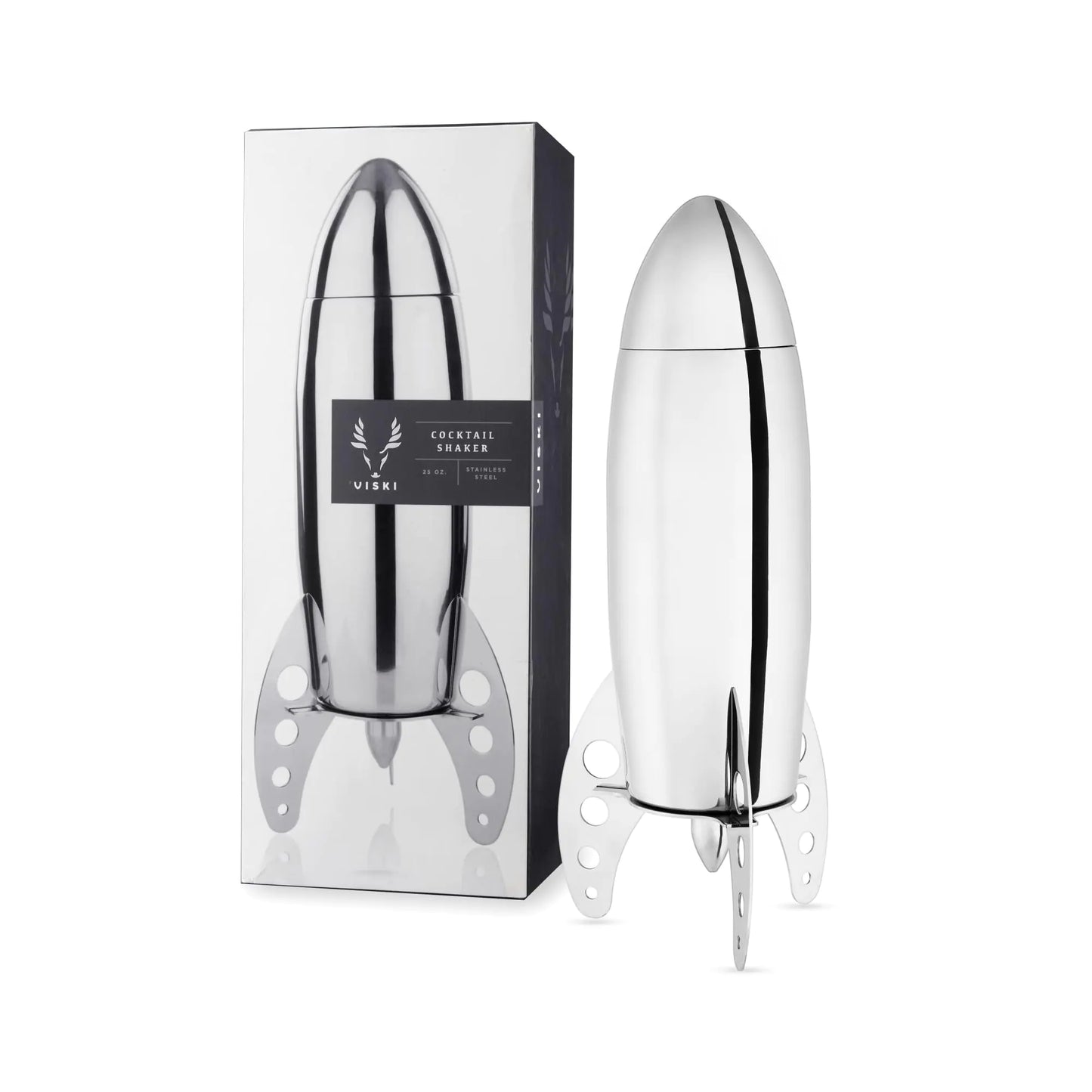 Viski Rocket Stainless Steel Cocktail Shaker Bar Set - 24oz