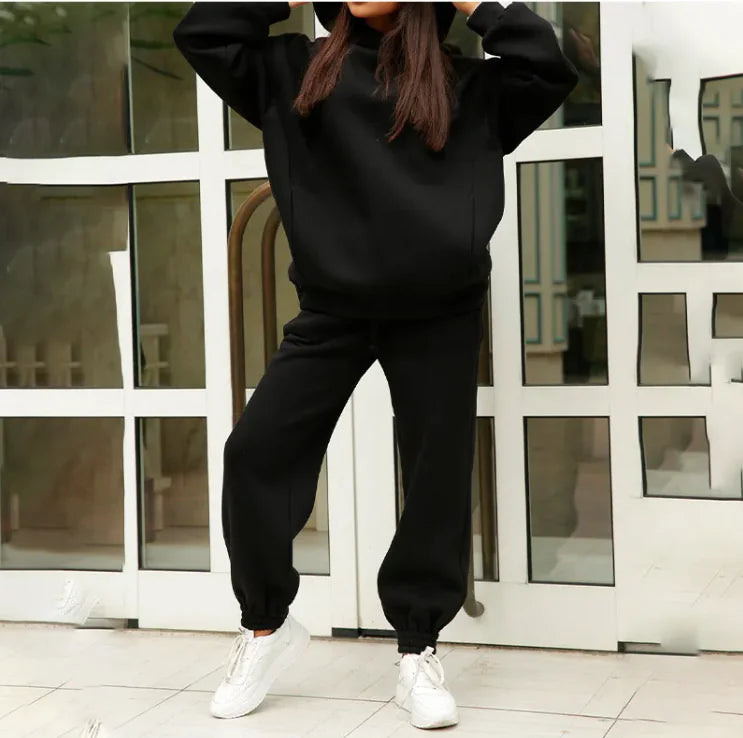 Conjunto de Sudadera de Felpa con Capucha Cómoda para Mujeres