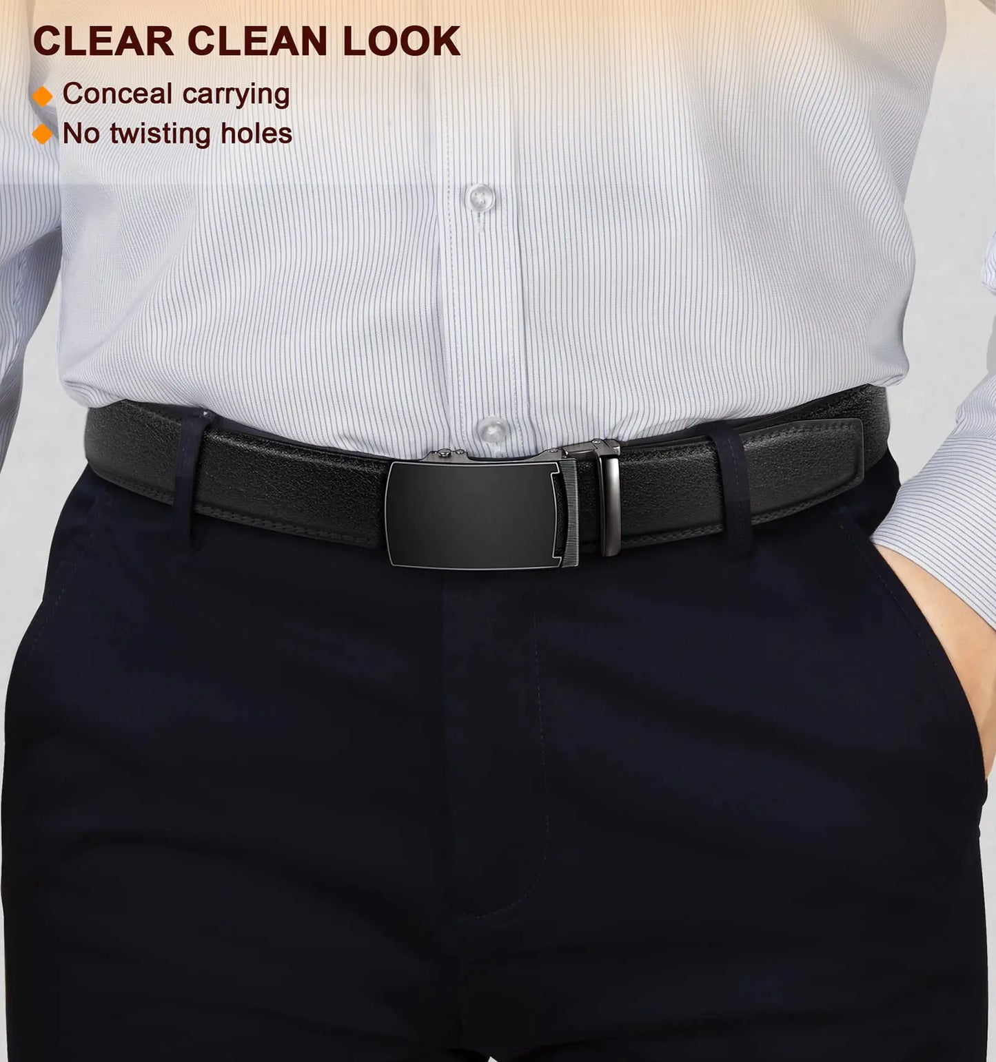 Ceinture à cliquet réglable BULLIANT pour homme - Qualité premium