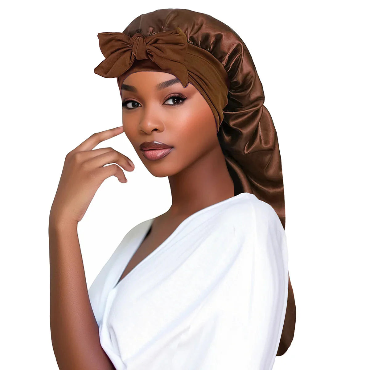 Bonnet Long avec Nœud Élégant