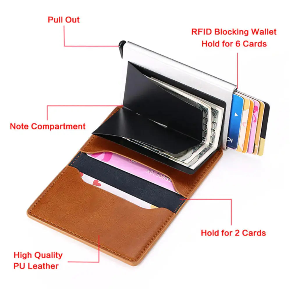 Porta tarjetas de crédito para hombres con bloqueo RFID premium