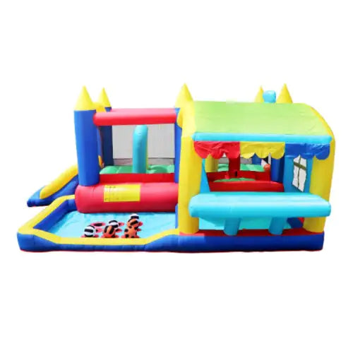 Maison Gonflable 7-en-1 avec Piscine à Balles pour Enfants