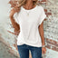 Camiseta de Cuello Redondo de Waffle Sólido de Verano Chic y Cómoda