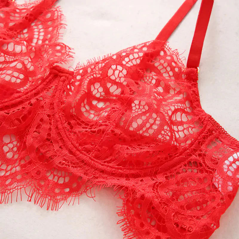 Conjunto de Lencería de Encaje Elegante para Ocasiones Especiales