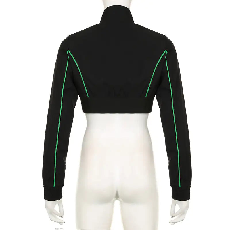 Chic Cropped Zipper Jacket