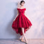 Elegant Off-Shoulder Bridesmaid Dress in Wine Red