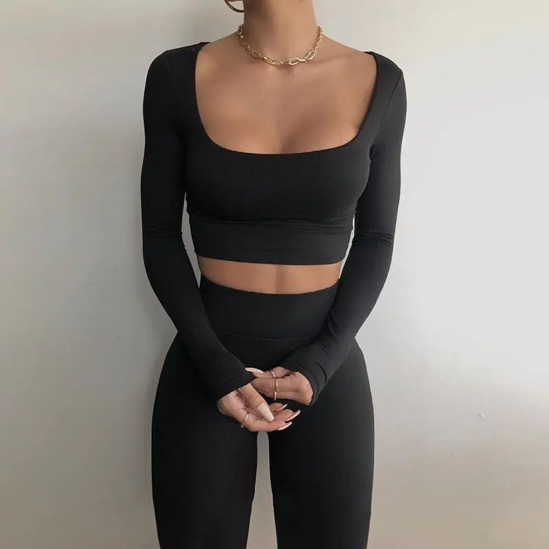 Premium Gym Crop Tank Top and Leggings Set