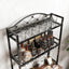 Soporte de Vino Alto Elegante con Almacenamiento para Copas