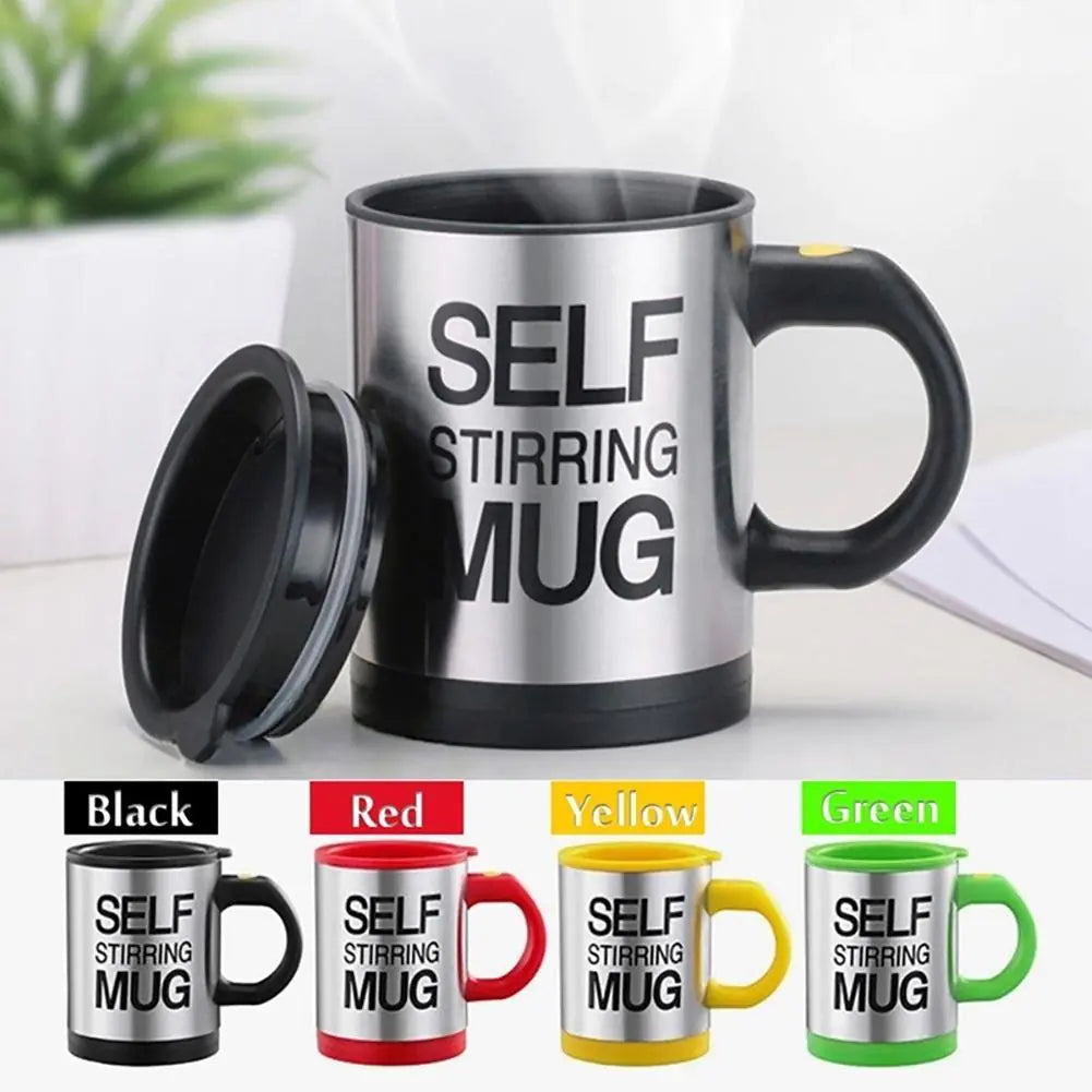 Premium Self Stirring Coffee Mug - 400ml Stainless Steel