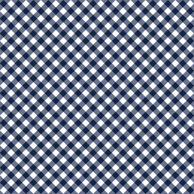 Tela de Cuddle de Gingham de Barely Basics en color navy por yarda