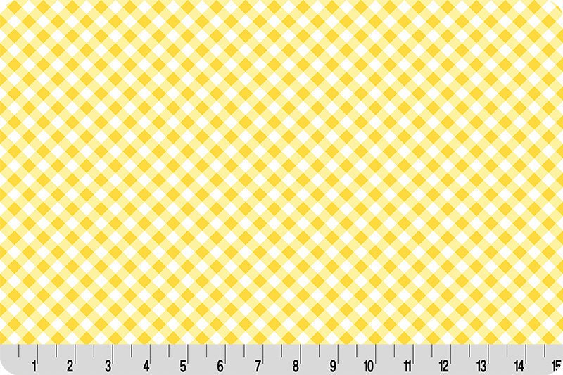 Tela de Cuddle de Gingham Barely Basics Sunshine
