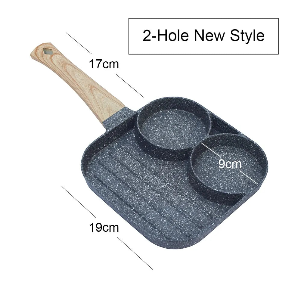 Four-Hole Non-Stick Omelet Pan: Versatile Breakfast Cookware
