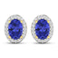 Pendientes de Tanzanita y Diamantes Blancos de 1.50 Quilates en Oro Amarillo de 14K