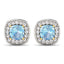 Boucles d'oreilles en aquamarine véritable et diamants blancs de 1,95 carat