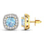 Boucles d'oreilles en aquamarine véritable et diamants blancs de 1,95 carat