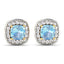Boucles d'oreilles en aquamarine véritable et diamants blancs de 1,95 carat