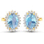 Pendientes de aguamarina genuina de 2.36 quilates y diamantes blancos en oro de 14 quilates