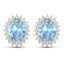Pendientes de aguamarina genuina de 2.36 quilates y diamantes blancos en oro de 14 quilates