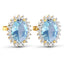 Pendientes de aguamarina genuina de 2.36 quilates y diamantes blancos en oro de 14 quilates