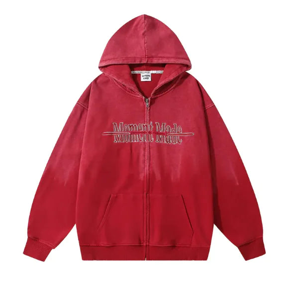 Chaqueta con Capucha de Letras en Gradiente de Inyección para Hombre