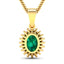 1.13 Carat Genuine Zambian Emerald and White Diamond Pendant