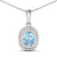1.35 Carat Aquamarine and Diamond 14K White Gold Pendant