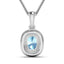 1.35 Carat Aquamarine and Diamond 14K White Gold Pendant