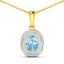 1.35 Carat Aquamarine & Diamond 14K Yellow Gold Pendant