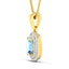 1.35 Carat Aquamarine & Diamond 14K Yellow Gold Pendant