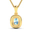 1.35 Carat Aquamarine & Diamond 14K Yellow Gold Pendant