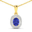 Colgante de Tanzanita y Diamante de 1.45 Quilates en Oro de 14K