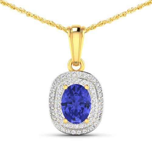 Colgante de Tanzanita y Diamante de 1.45 Quilates en Oro de 14K