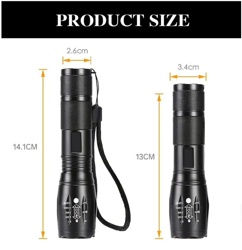 Lampe de poche tactique LED premium 90000LM avec 5 modes