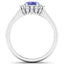 Bague Halo en Tanzanite et Diamants de 1,92 Carat en Or Blanc 14K