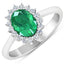 1.87 Carat Zambian Emerald & White Diamond 14K White Gold Ring