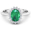 1.87 Carat Zambian Emerald & White Diamond 14K White Gold Ring