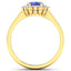 Bague Halo en Tanzanite et Diamants de 1,92 Carat en Or Jaune 14K