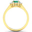 Anillo de Esmeralda Zambiana y Diamante de 14K en Oro Amarillo de 1.87 Quilates