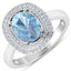 Anillo de Compromiso de 1.72 Quilates de Aguamarina y Diamantes en Oro Blanco de 14K