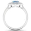 Anillo de Compromiso de 1.72 Quilates de Aguamarina y Diamantes en Oro Blanco de 14K