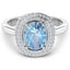 Anillo de Compromiso de 1.72 Quilates de Aguamarina y Diamantes en Oro Blanco de 14K