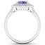 Bague en Tanzanite et Diamants Blancs de 2,02 Carats en Or Blanc 14K